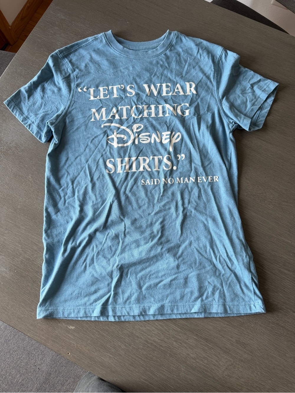 Goodfellow & Co Light Blue Graphic Tee with White Slogan